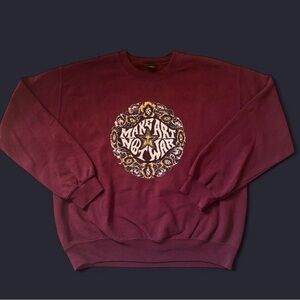 Obey Burgundy 'Make Art Not War' Crewneck Sweatshirt